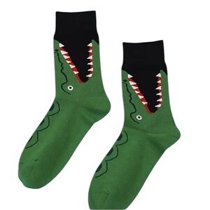Green Crocodile Design Men's Socks